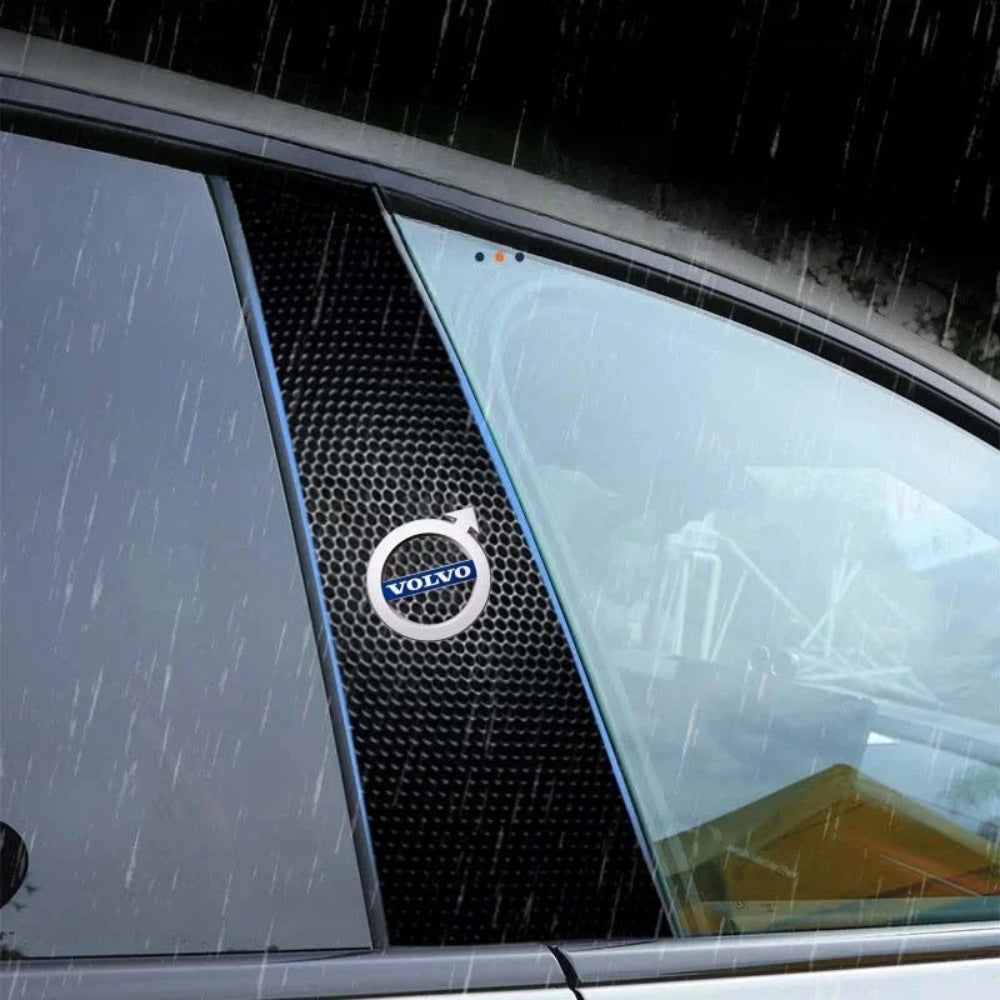 2x bilvindusklistremerker med logo